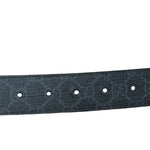 Gucci GG Leather Supreme Canvas Rectangular Buckle Belt
