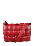Bottega Veneta Red Intrecciato Padded Cassette Flap Bag