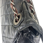 Chanel Black/Grey Quilted Calfskin Matelassè Iridescent Flap Bag 2009