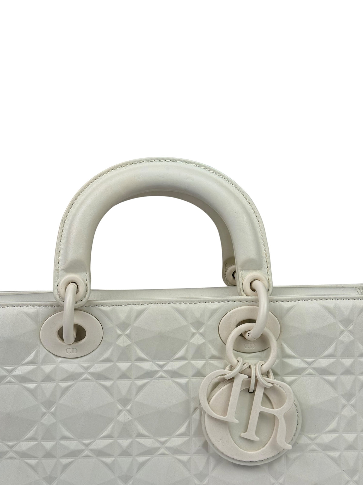 Christian Dior White Lady D-Joy Geometric 2Way Handbag