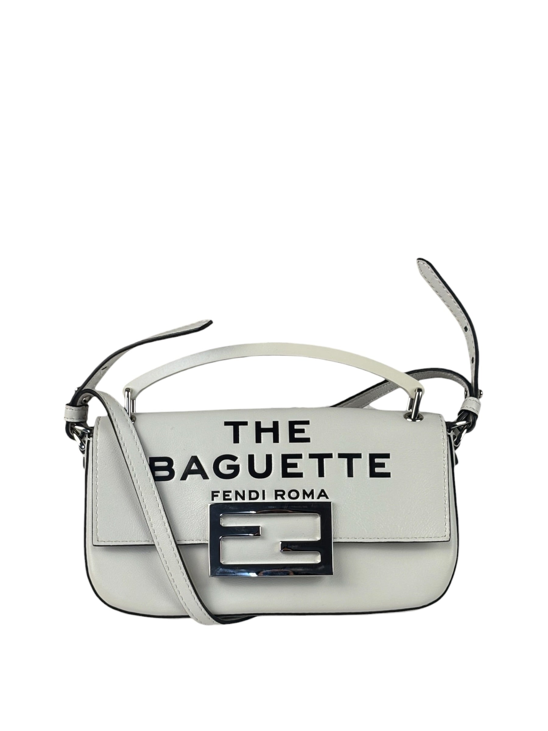 Fendi x Marc Jacobs White Leather Mini Baguette