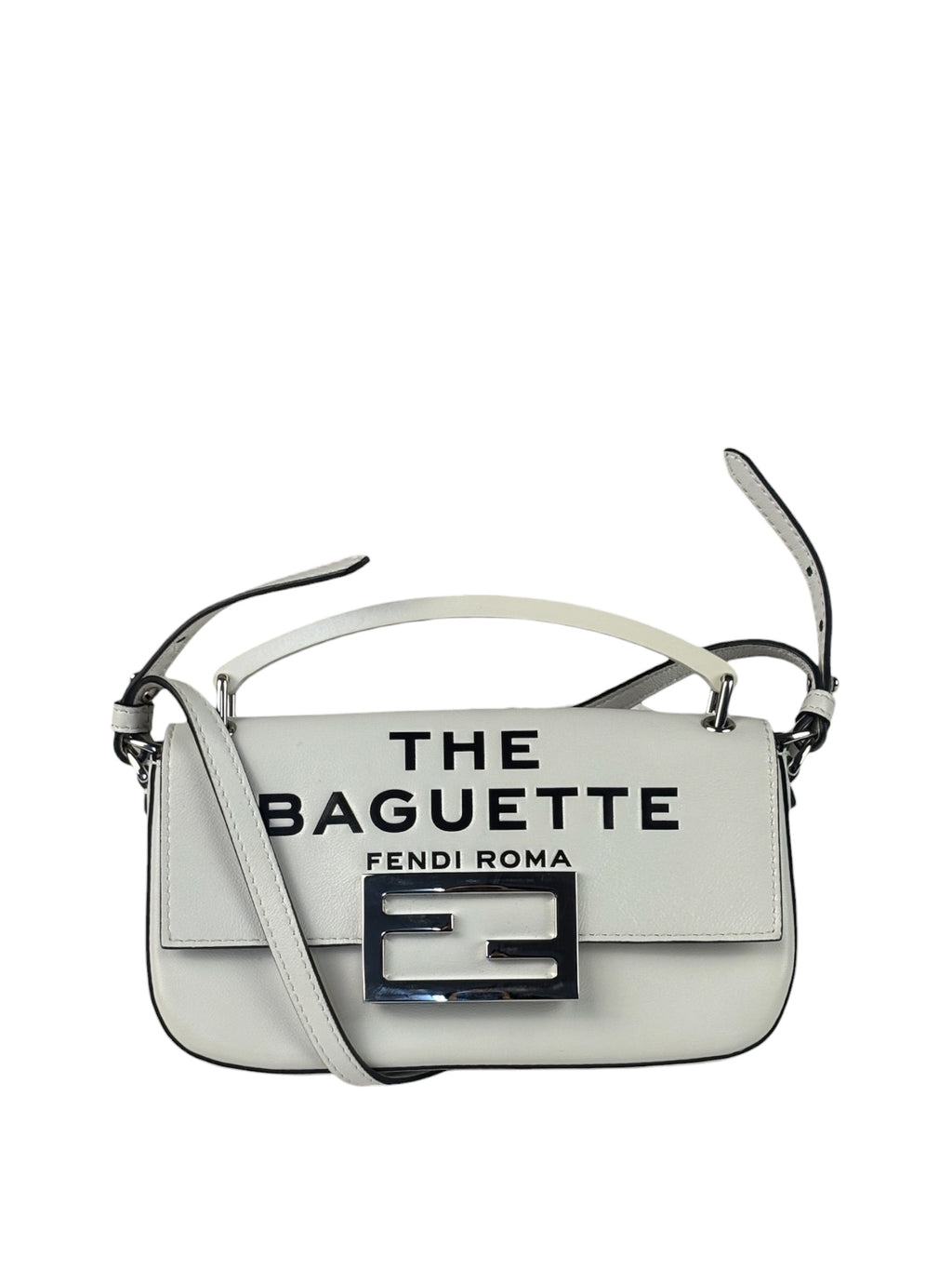 Fendi x Marc Jacobs White Leather Mini Baguette