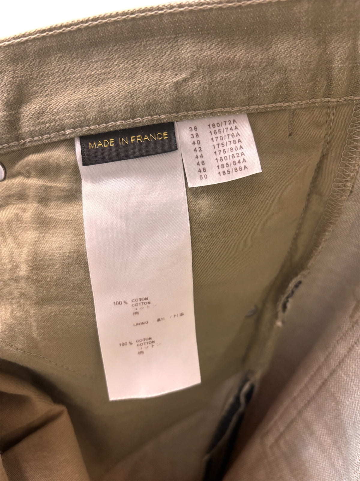 Louis Vuitton Khakhi Cotton Trousers