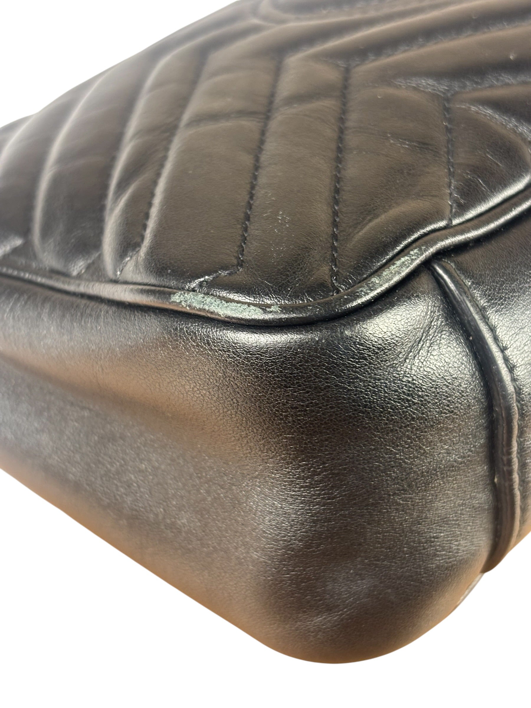Gucci GG Black Marmont Leather Medium Shoulder Bag