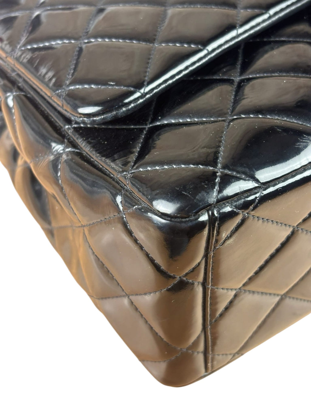 Chanel Black Patent Quilted Large Flap 2009