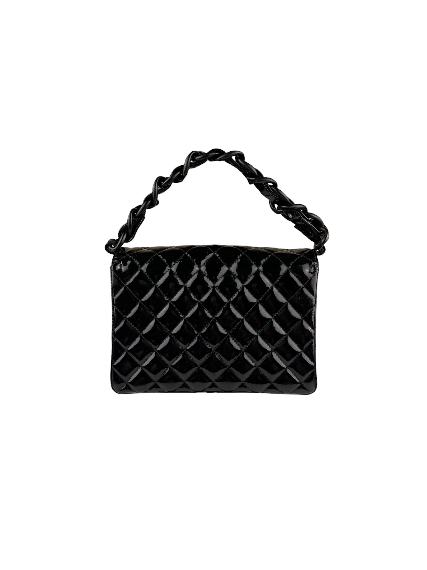 Chanel Vintage Black Leather In The Business Flap Handbag 1996