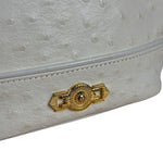 Versace Vintage Mini Osctrich Leather Top Handle Bag
