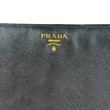 Prada Saffiano Leather Snap Long Wallet Black