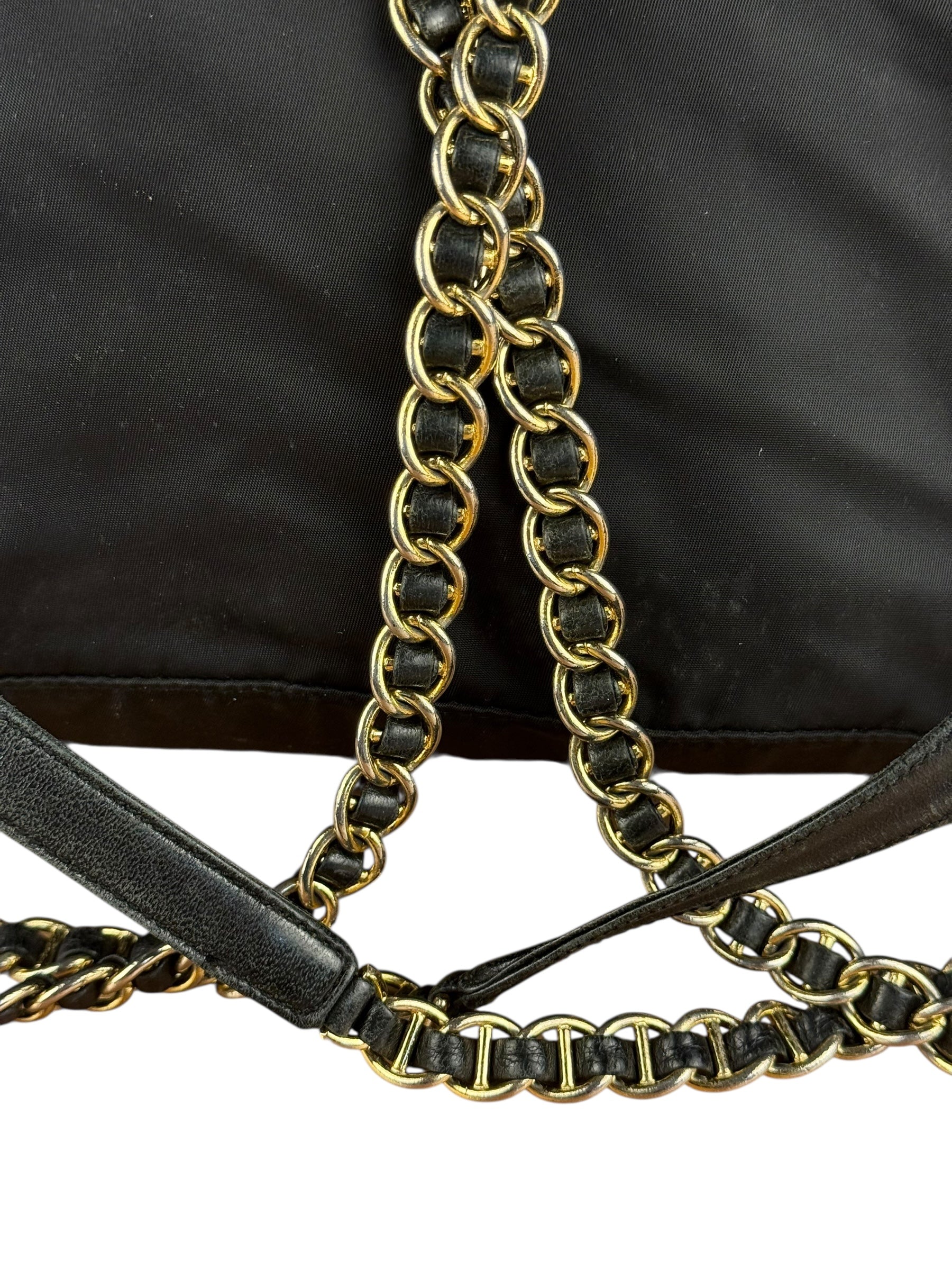 Prada Vintage Black Nylon Drawstring Backpack