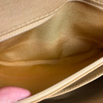 Chanel Vintage Beige Jersey Quilted Classic Flap Bag
