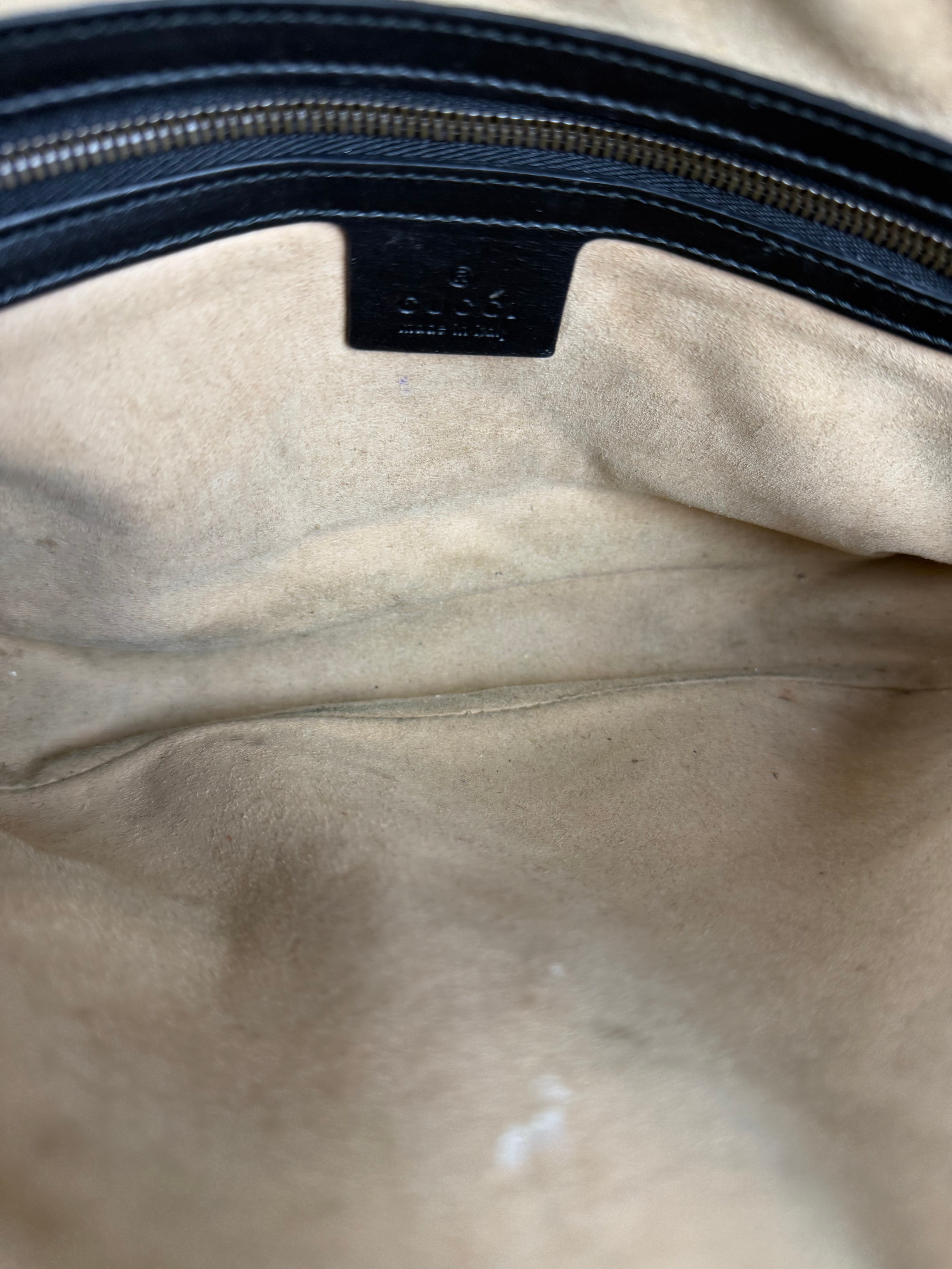 Gucci GG Black Chevron Leather Belt Bag