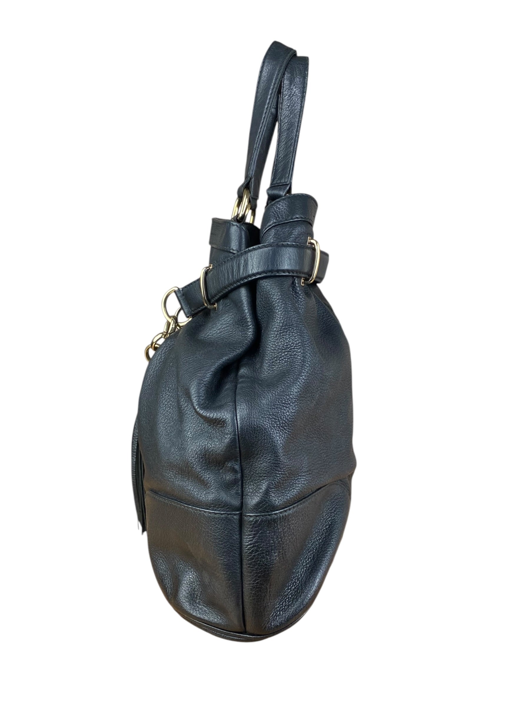 Gucci Vintage Black Leather Sienna Tote