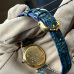 Cartier Must De Vermeil Black Dial Blue/Green Strap