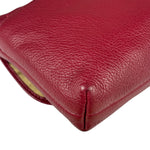 Coach Burgundy Pebbled Leather Flap Pochette