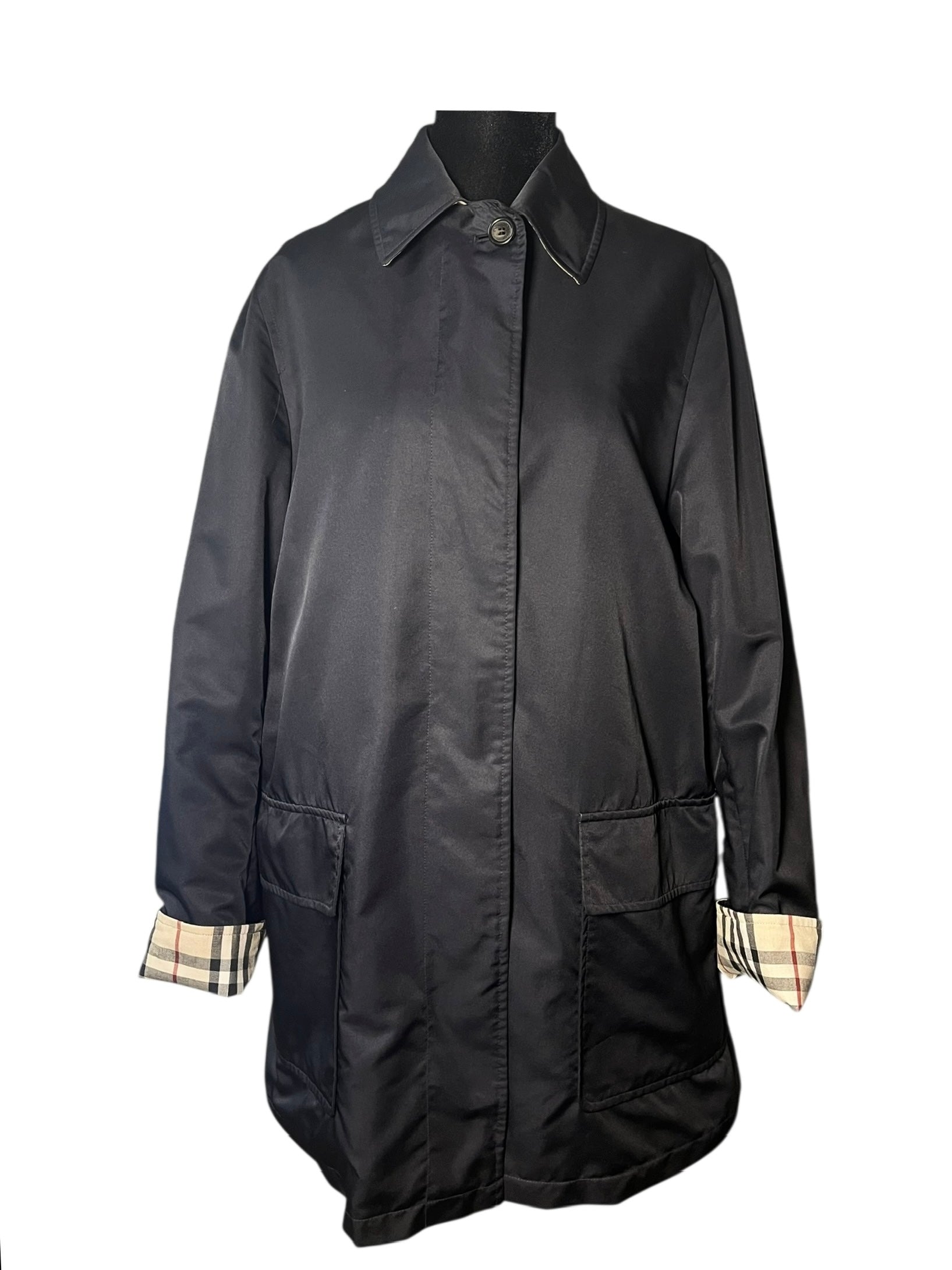 Burberry Black Button Up Coat