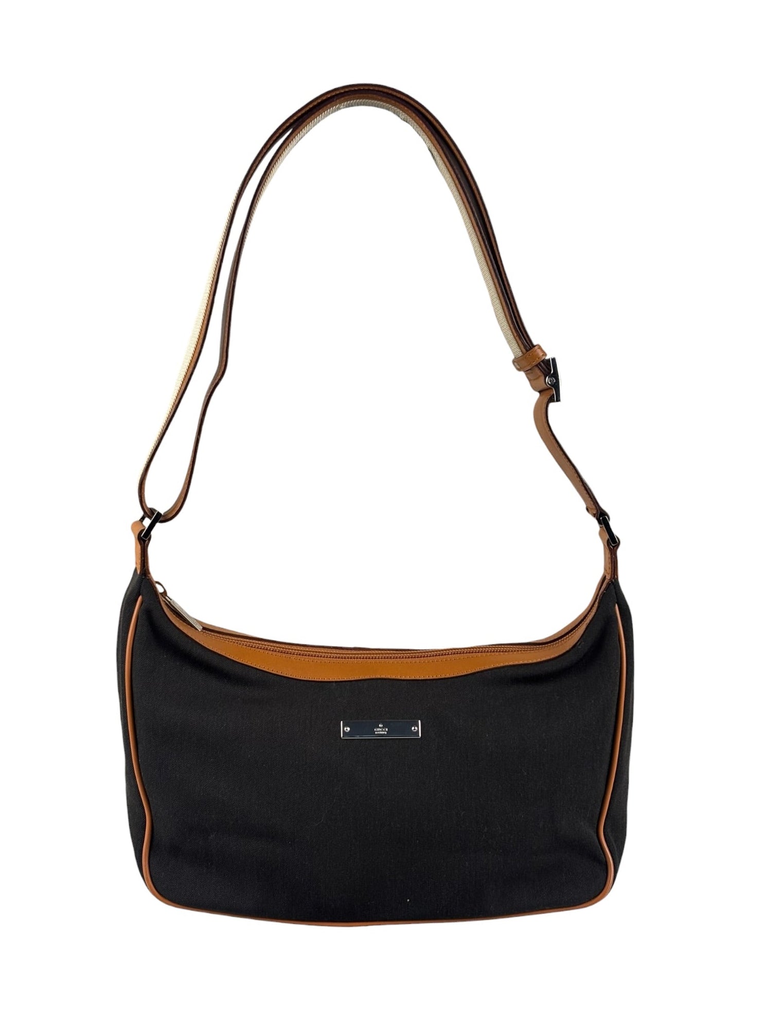 Gucci Vintage Brown Leather Lined Hobo Shoulder Bag