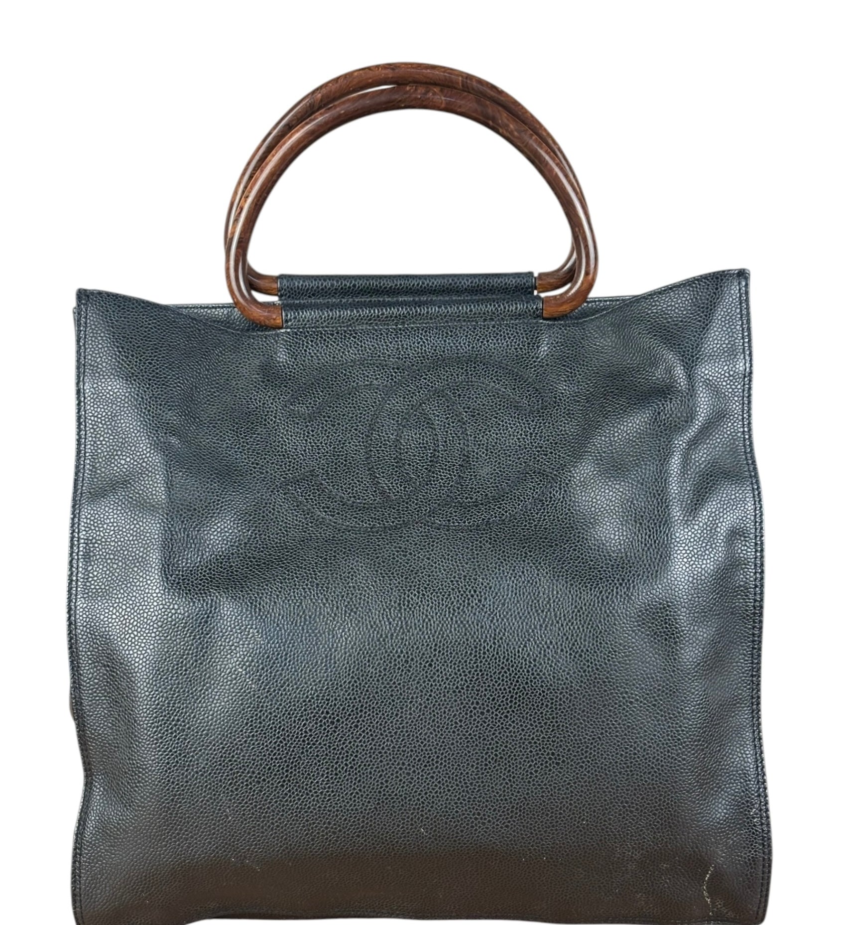 Chanel CC Caviar Wooden Ring Tote 2002