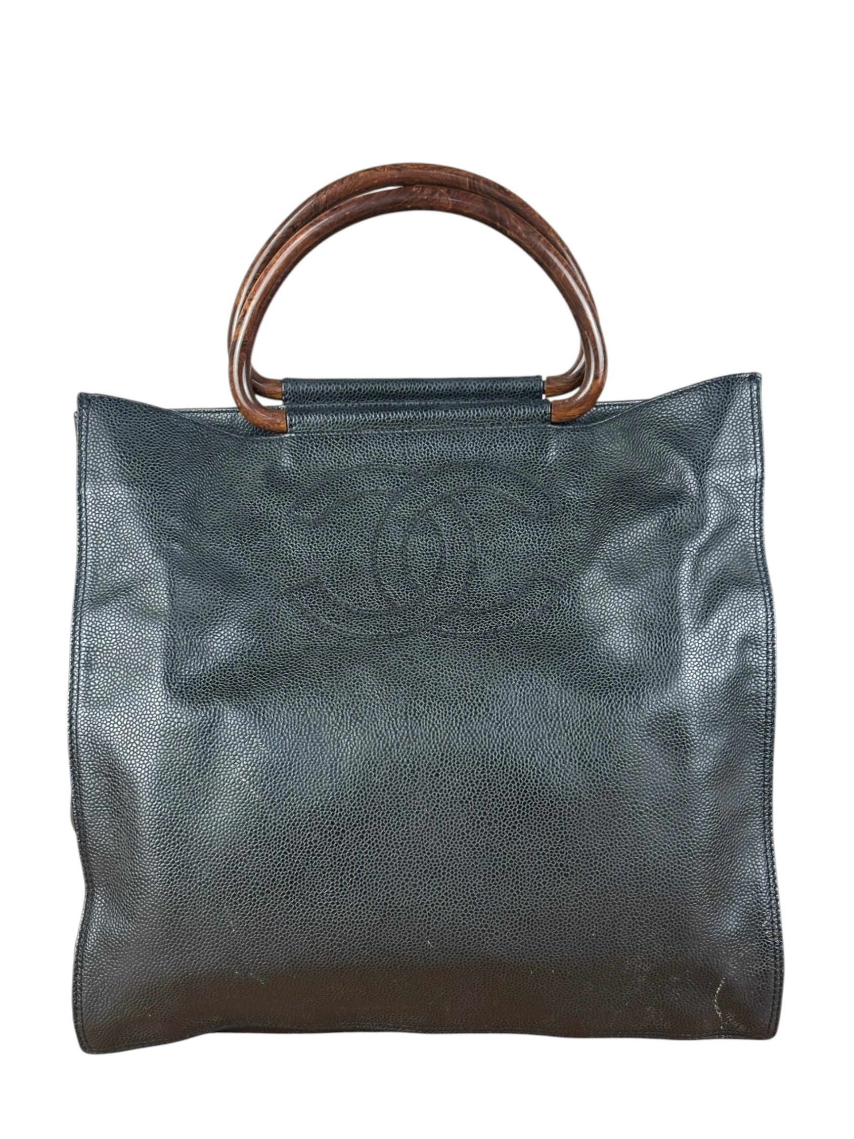 Chanel CC Caviar Wooden Ring Tote 2002