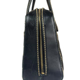 Chanel Black Quilted Leather Wild Stitch Bowler Bag 2003