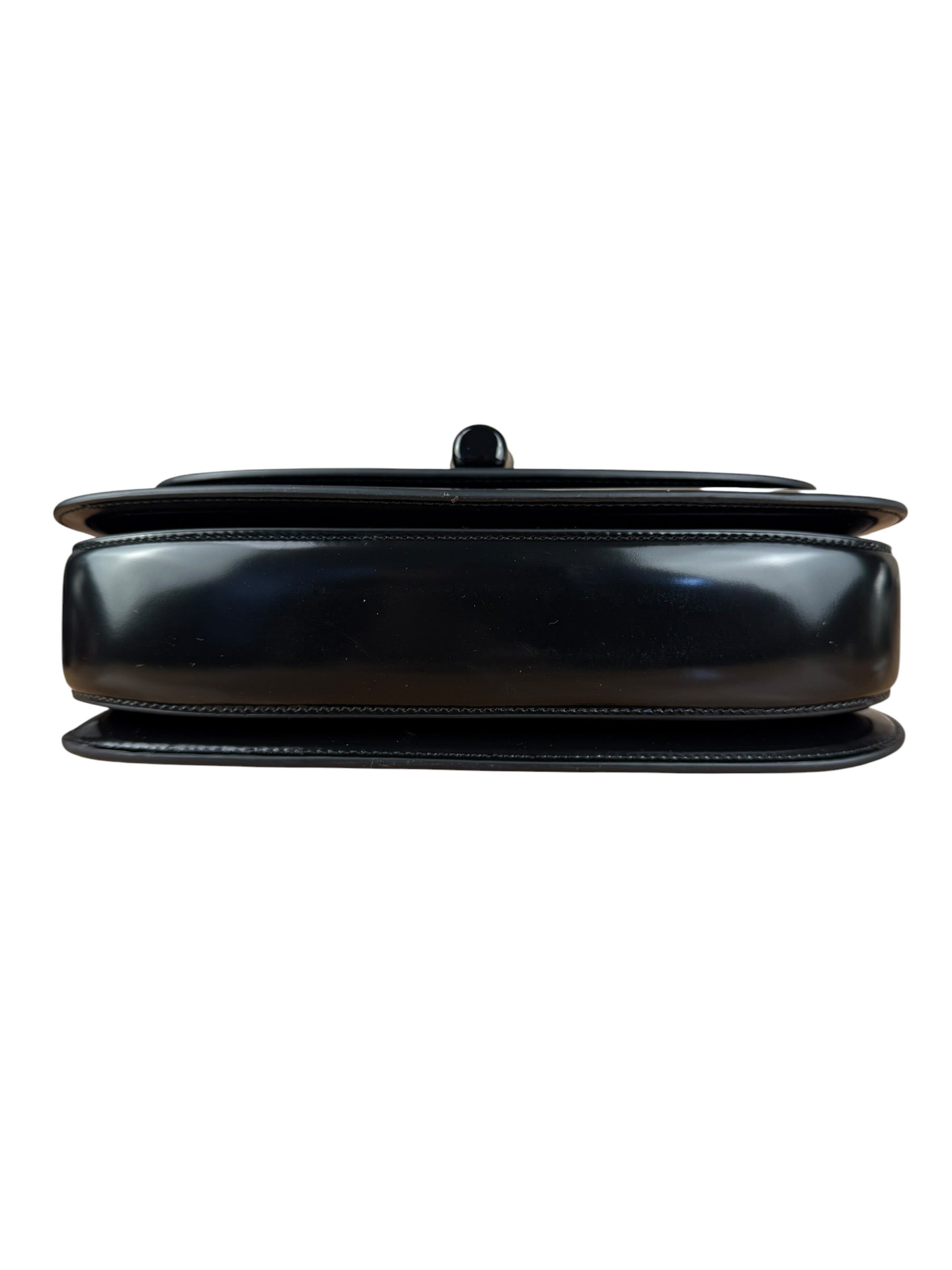 Gucci Vintage Black Leather Bamboo Top Handle Shoulder/Hand Bag