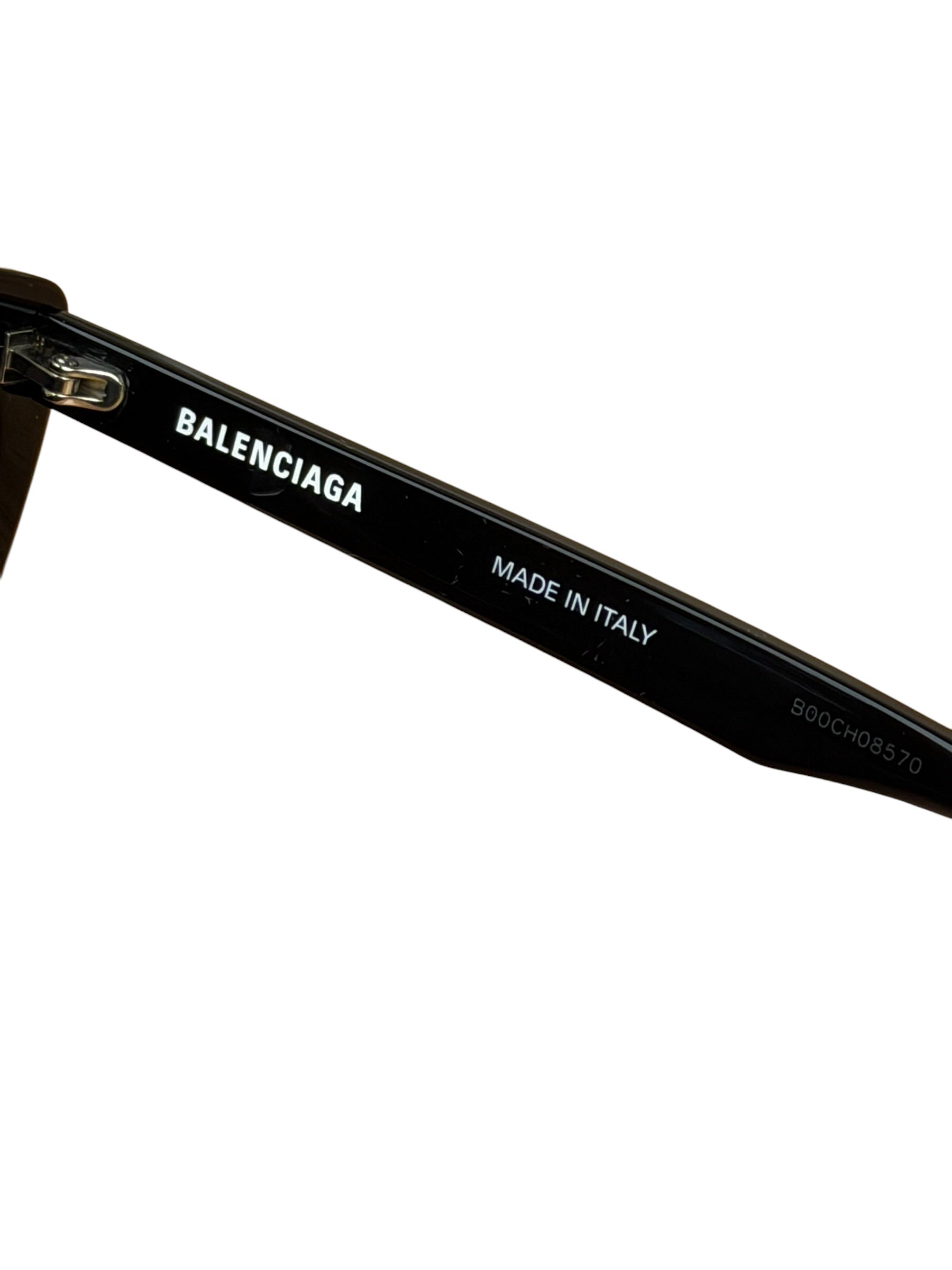 Balenciaga Black/Grey BB0175SA Alternative Fit Square Sunglasses