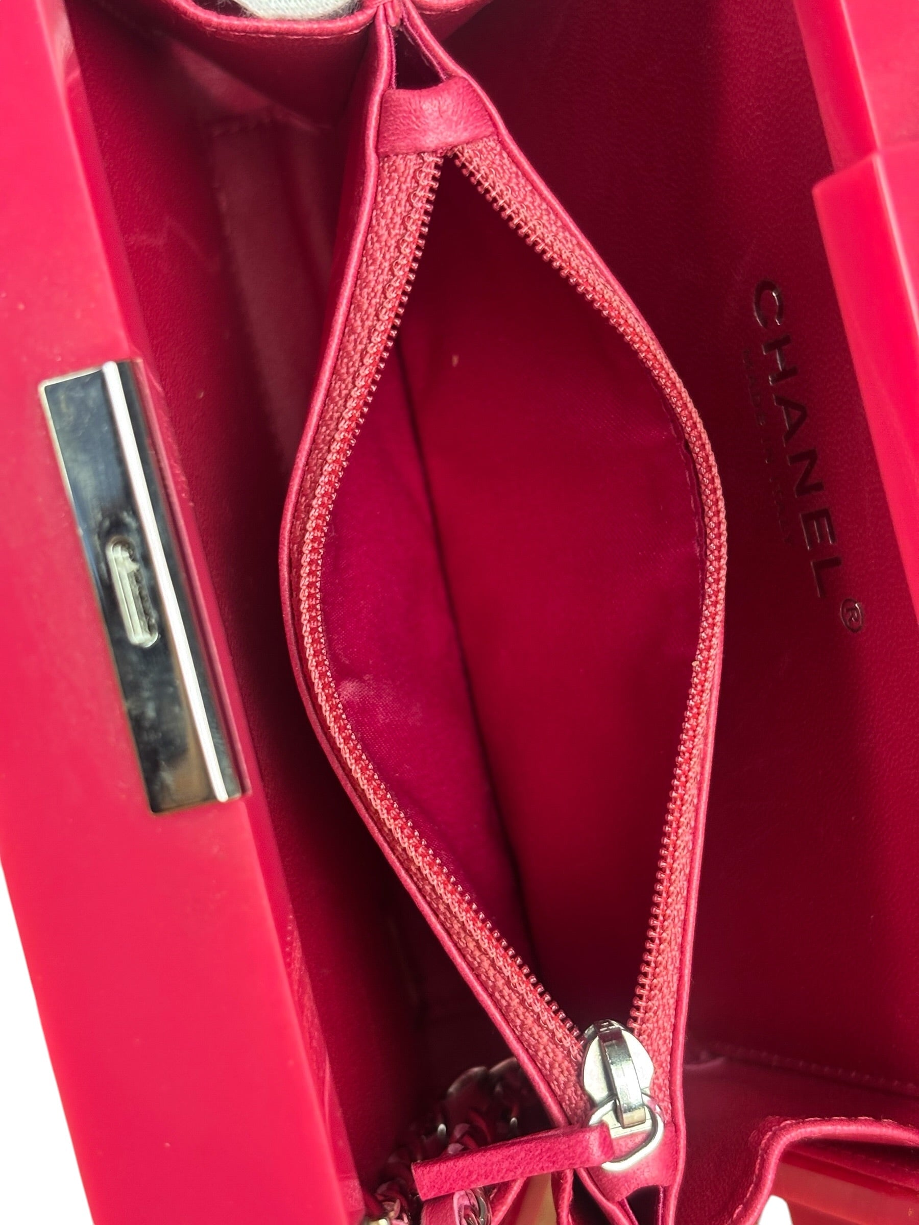 Chanel Rare Pink Plexi Brick Lego Clutch/Shoulder Bag 2014