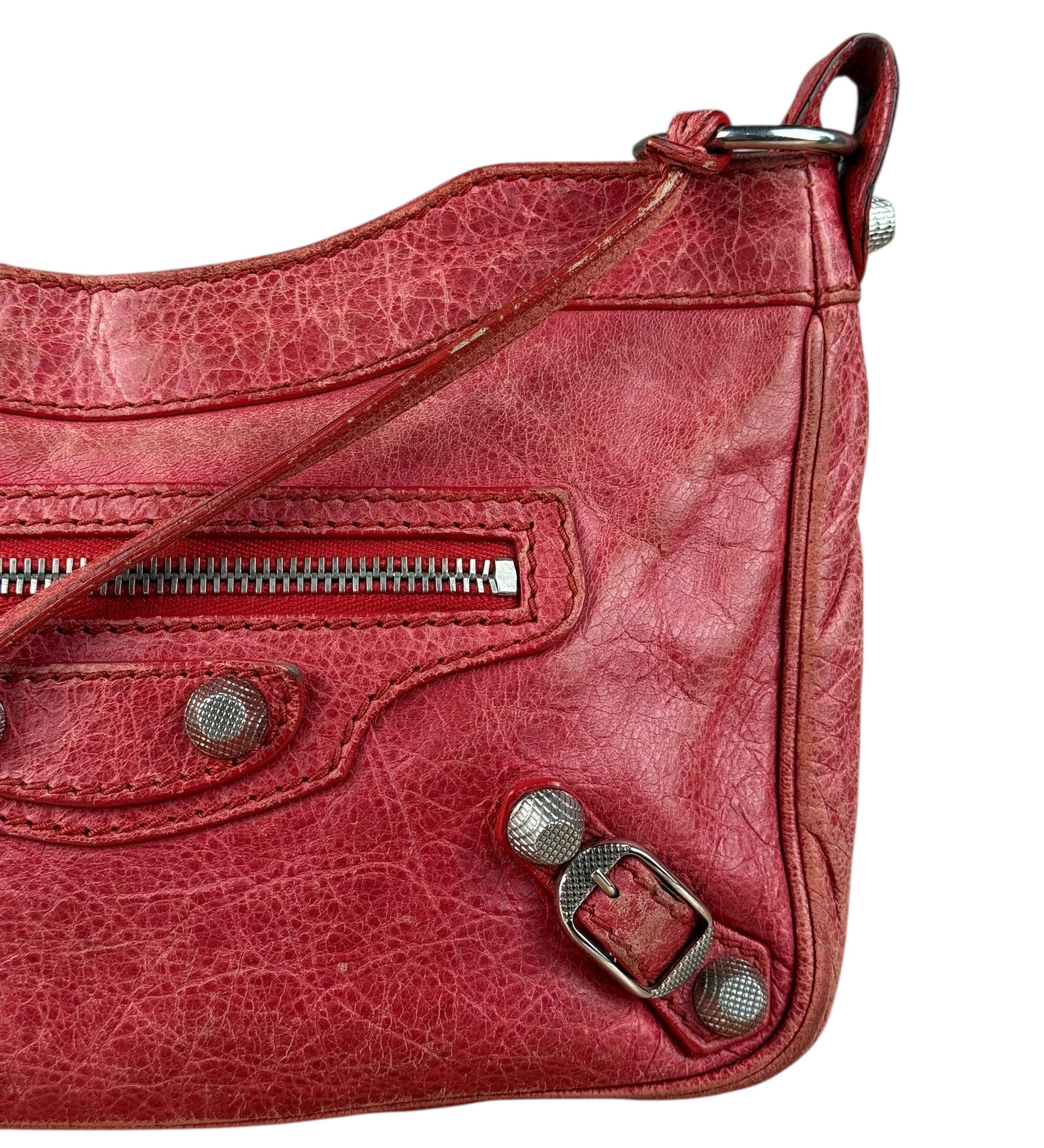 Balenciaga Fuchsia Leather Le City Crossbody