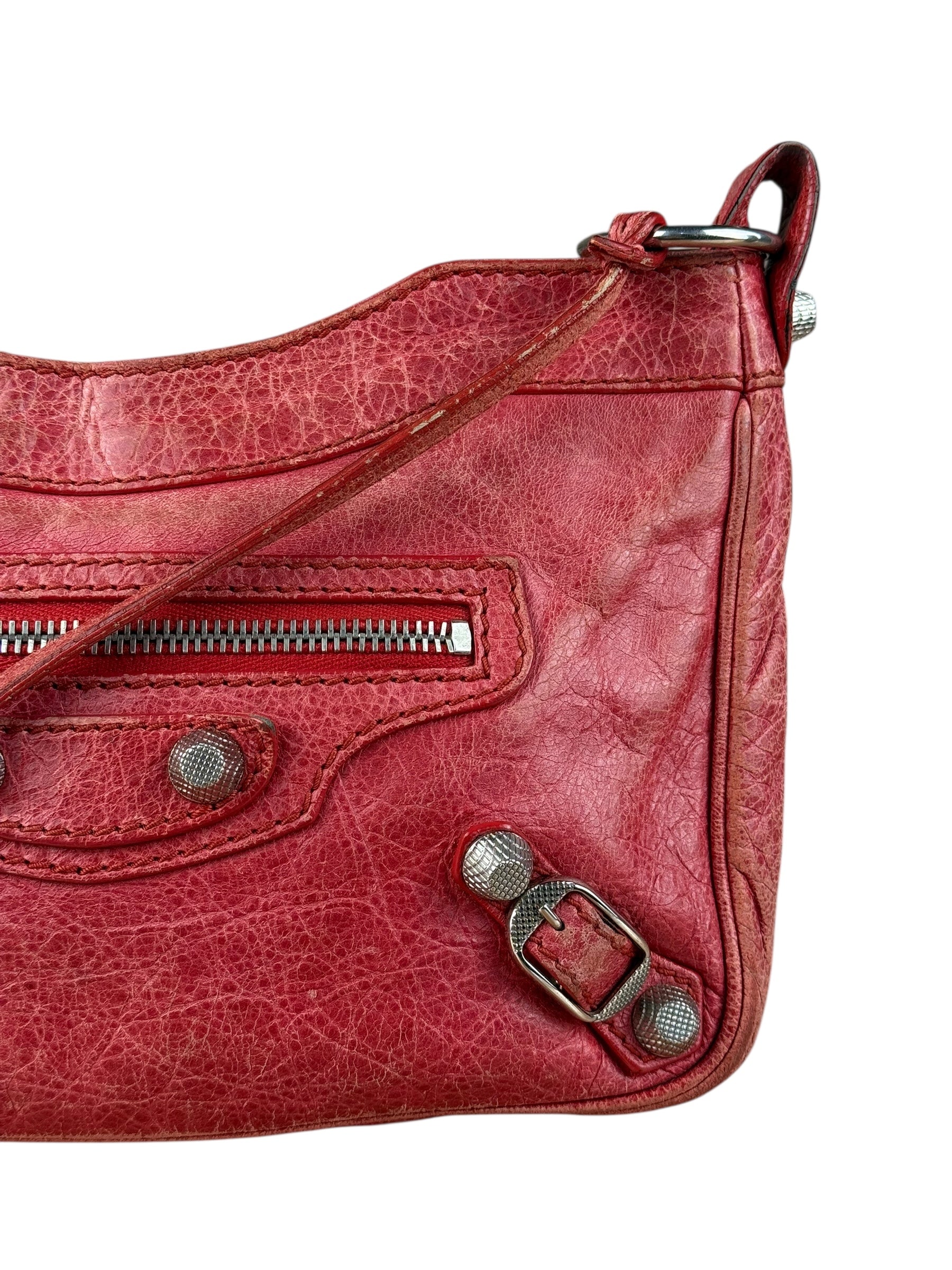 Balenciaga Fuchsia Leather Le City Crossbody