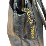Chanel Vintage Black Leather Zip Shoulder Bag - 1998