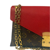 Louis Vuitton LV Monogram Red Leather Pallas Chain Bag