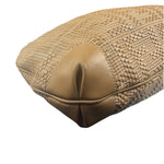 Fendi Beige Leather Trim Woven Hobo Bag