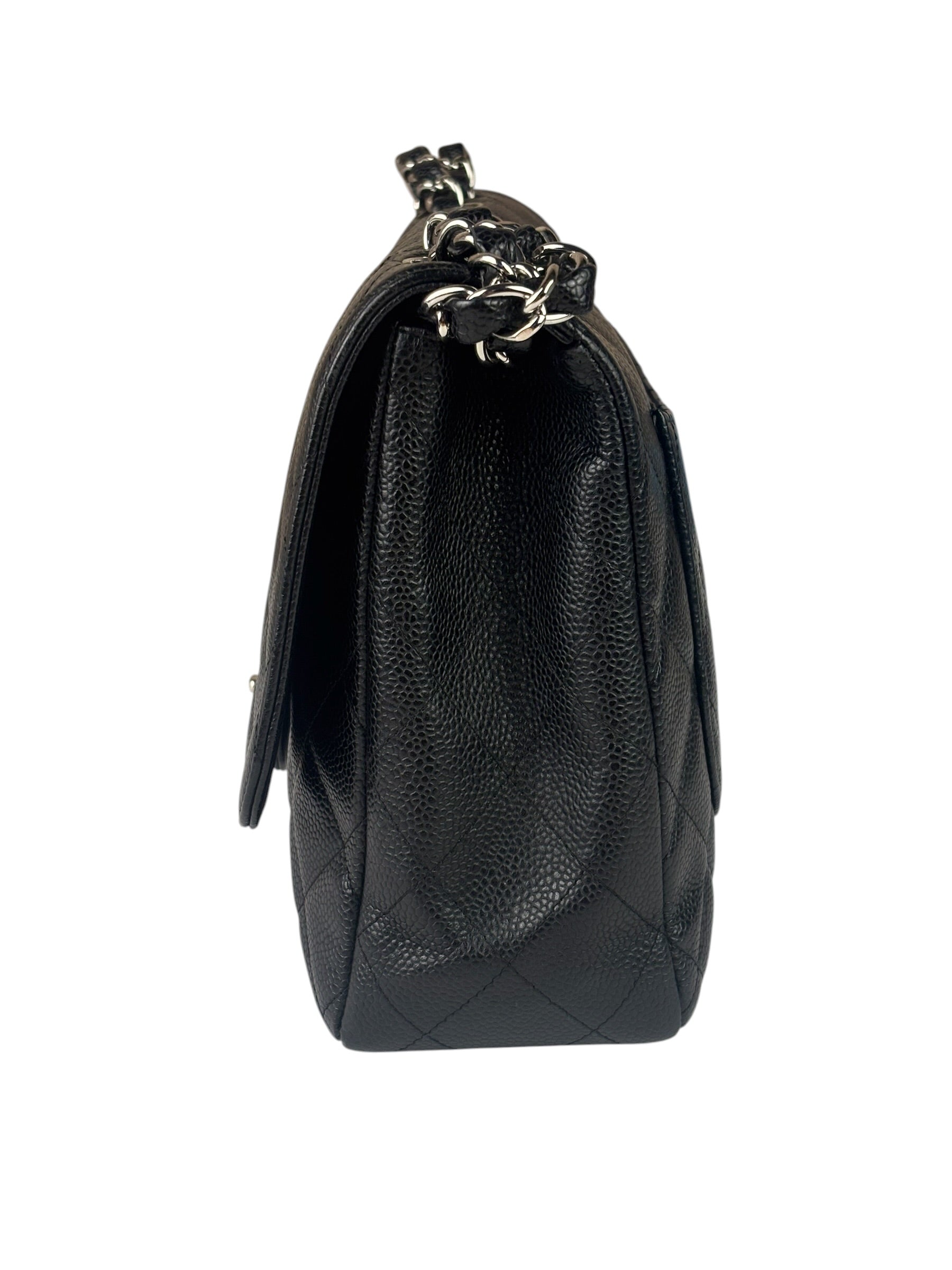 Chanel Black Caviar Quilted Flap Large Flap Bag 2006