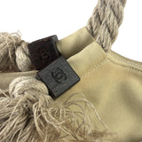 Chanel Vintage Beige Denim/Leather Trim Camellia Rope Tote