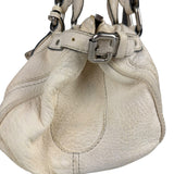 Chloé White Leather Paddington Handbag (Repainted)