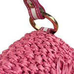 Fendi Pink Raffia Mini Chef Bag