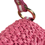 Fendi Pink Raffia Mini Chef Bag