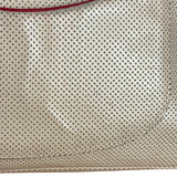 Chanel Beige Perforated Leather CC Flap Bag 2001