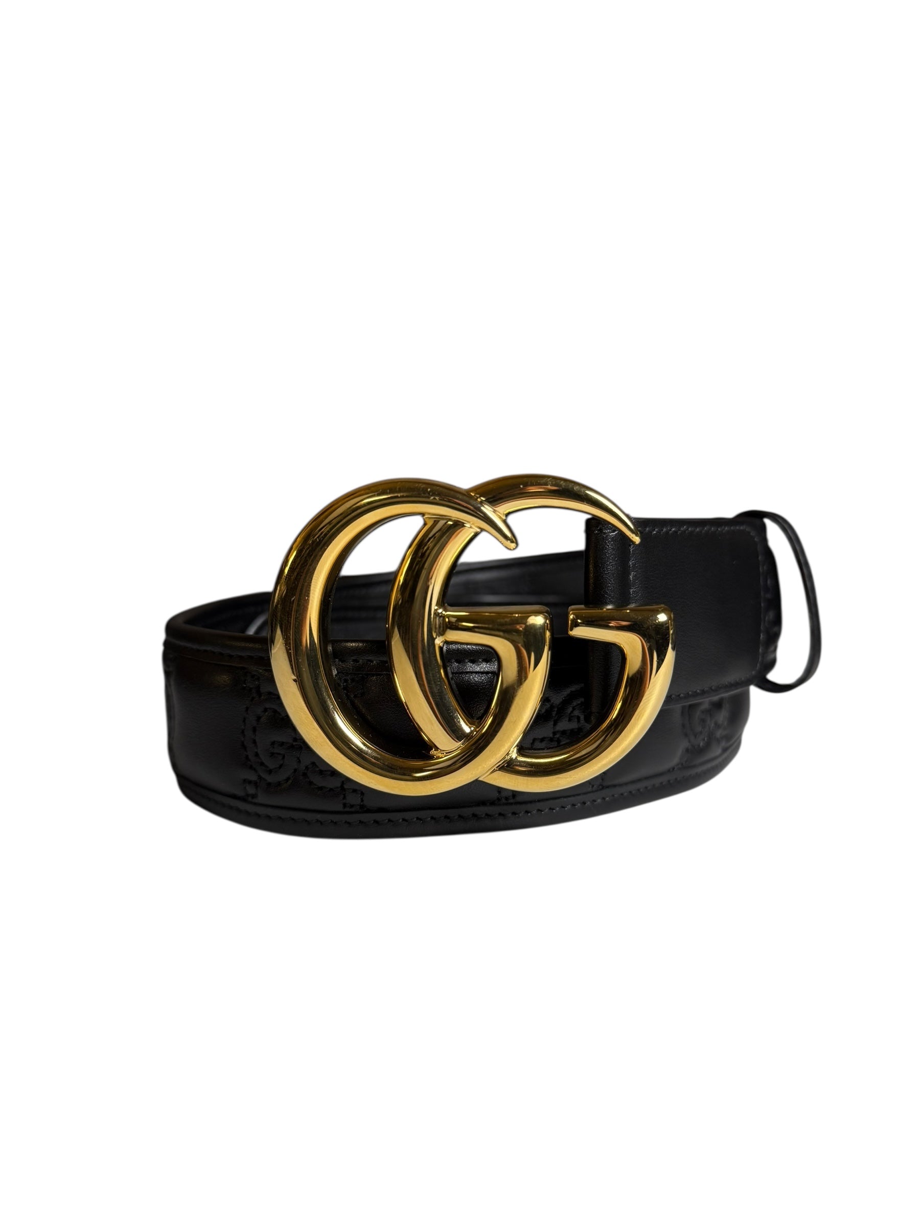 Gucci Puff Monogram GG Buckle Belt