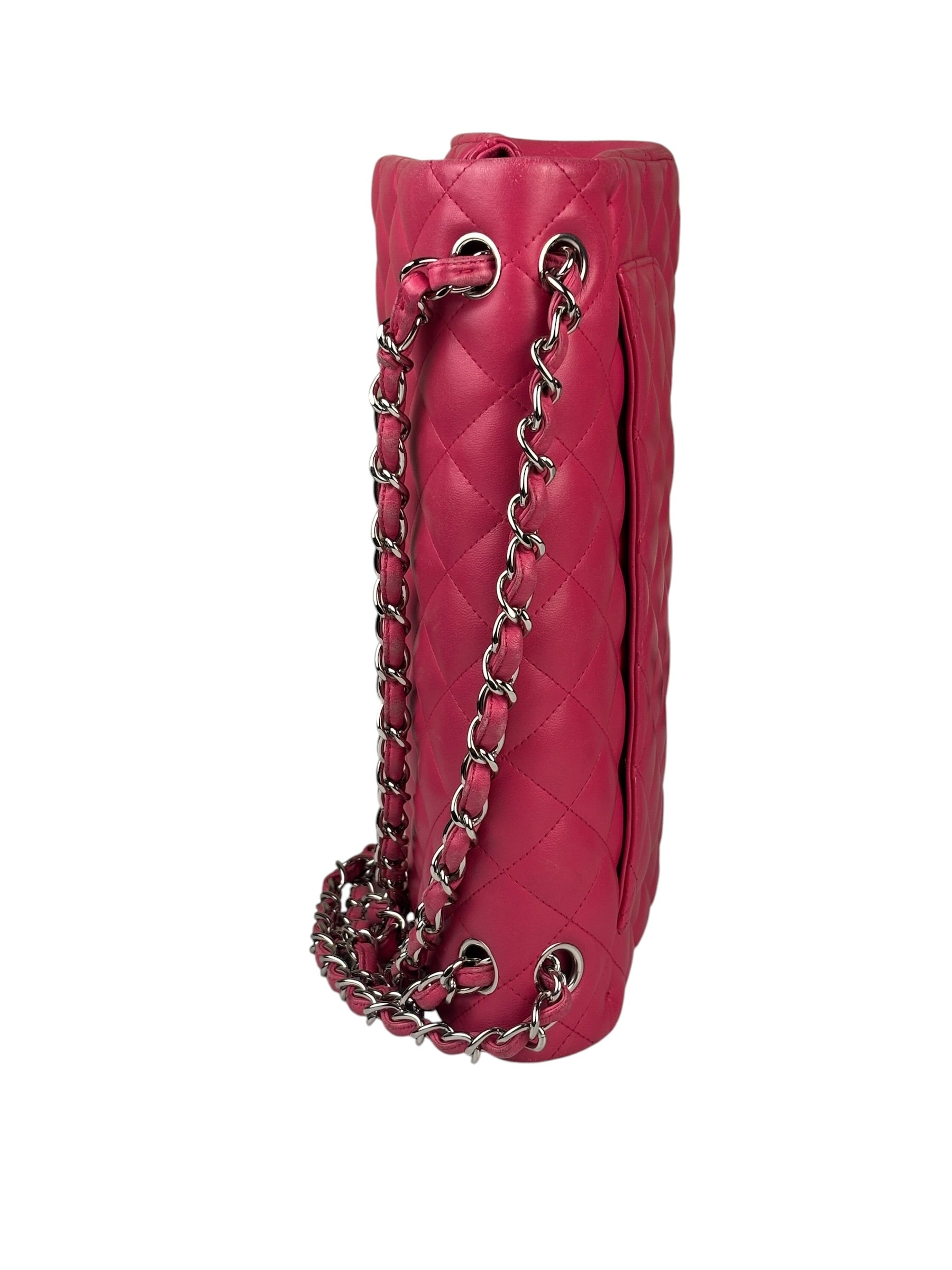 Chanel Pink Quilted Lambskin Jumbo Double Flap Bag 2014