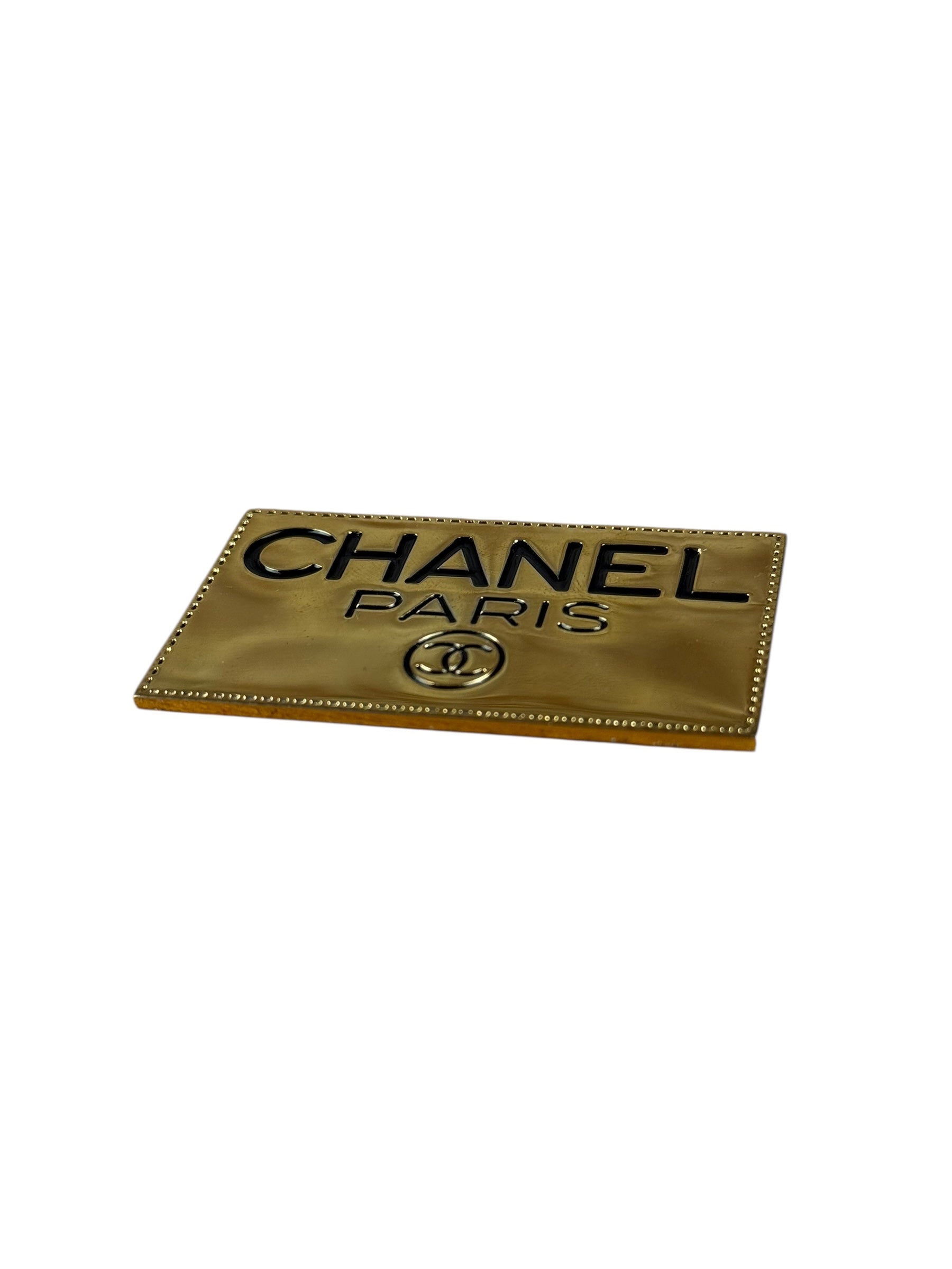 Chanel Vintage gold Plated Logo Brooch