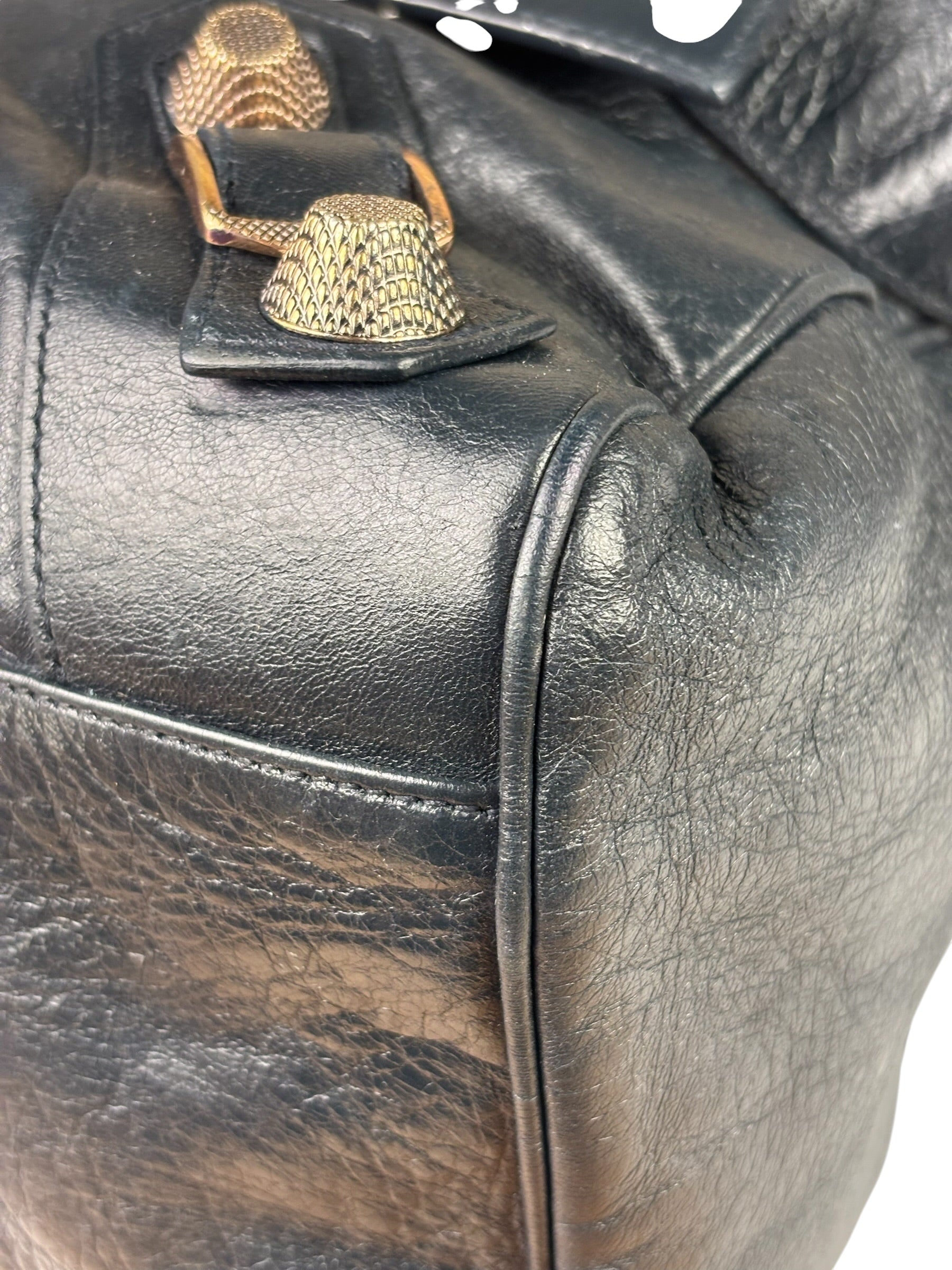 Balenciaga Vintage Navy Leather City Two-Way Bag