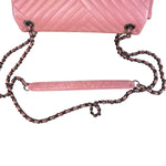 Chanel Pink Chevron Lambskin Flap Bag 2015