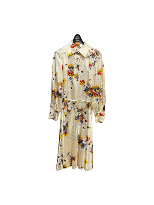 Christian Dior Cream Floral Miss Dior Satin Shirt Dress