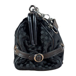 Chanel Black Velvet Leather Trim Kiss-Lock Two-Way Bag 2006