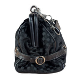 Chanel Black Velvet Leather Trim Kiss-Lock Two-Way Bag 2006