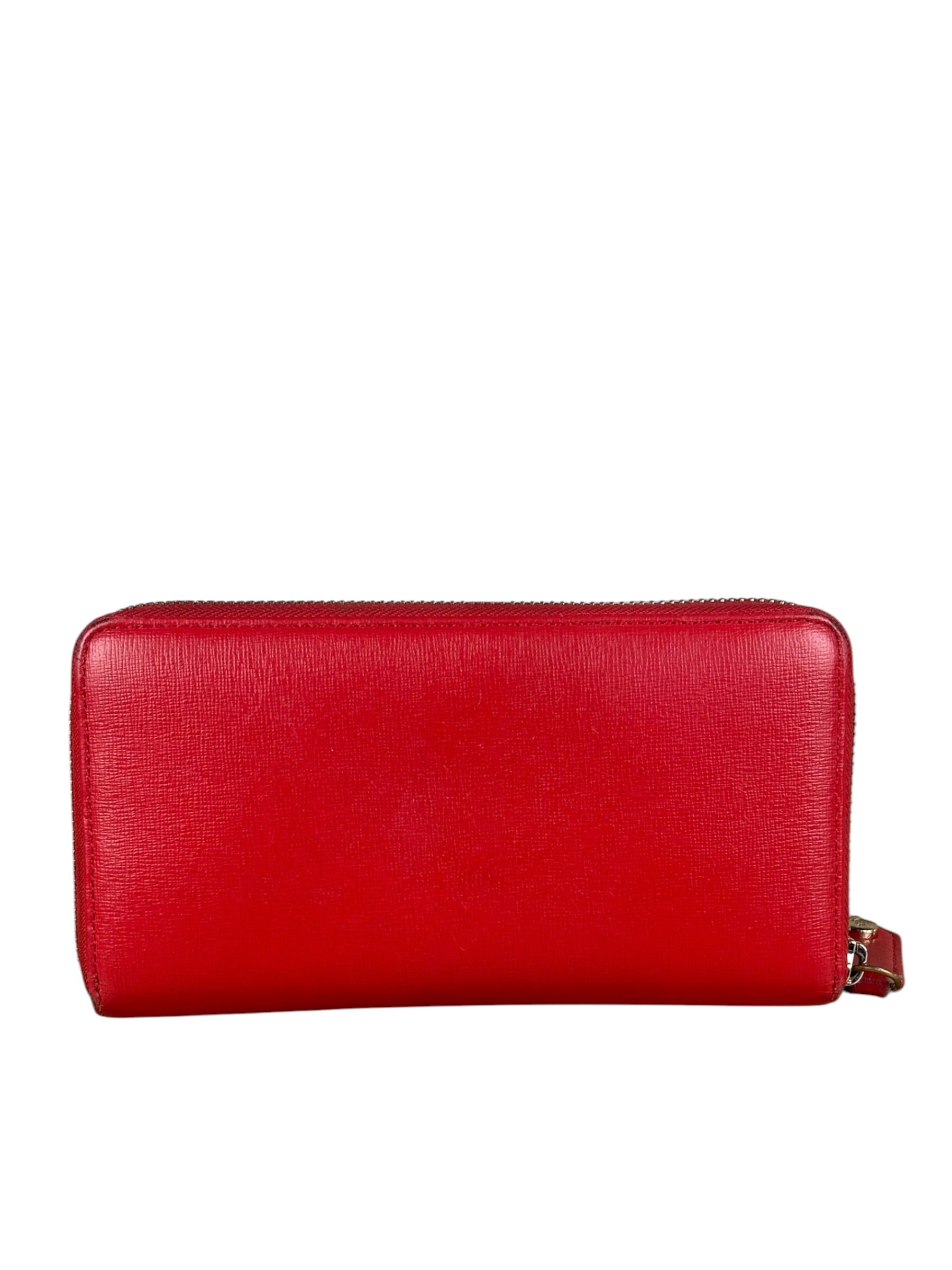 Vivienne Westwood Red Long Zip Orb Wallet