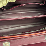 Gucci Burgundy Satin Bamboo Top Handle Bag
