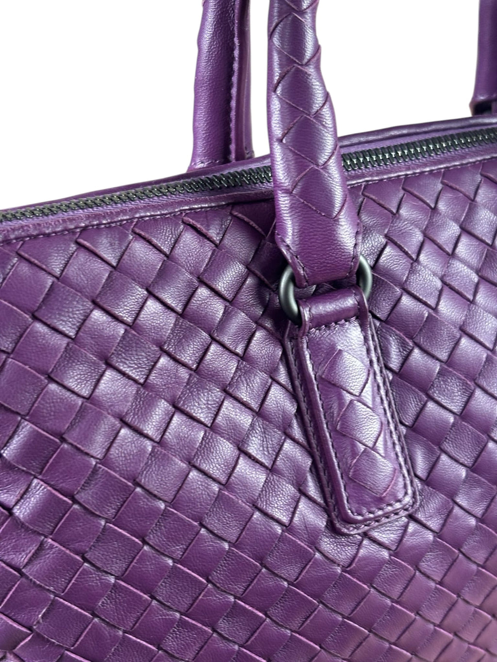 Bottega Veneta Purple Intrecciato Cabat Two-Way Tote