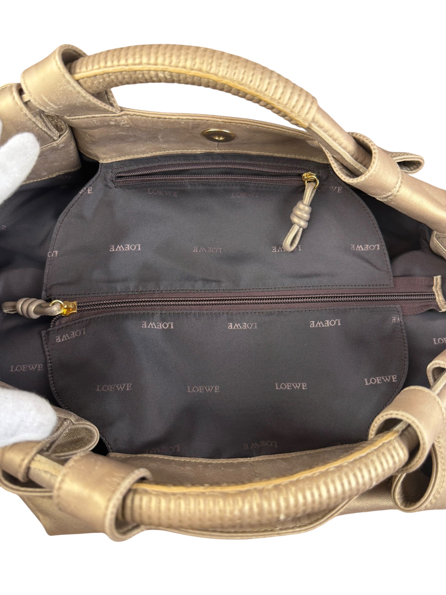 Loewe Vintage Gold Nappa Aire Hobo/Tote Bag