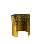 Chanel Vintage Gold CC Print Cuff Bracelet